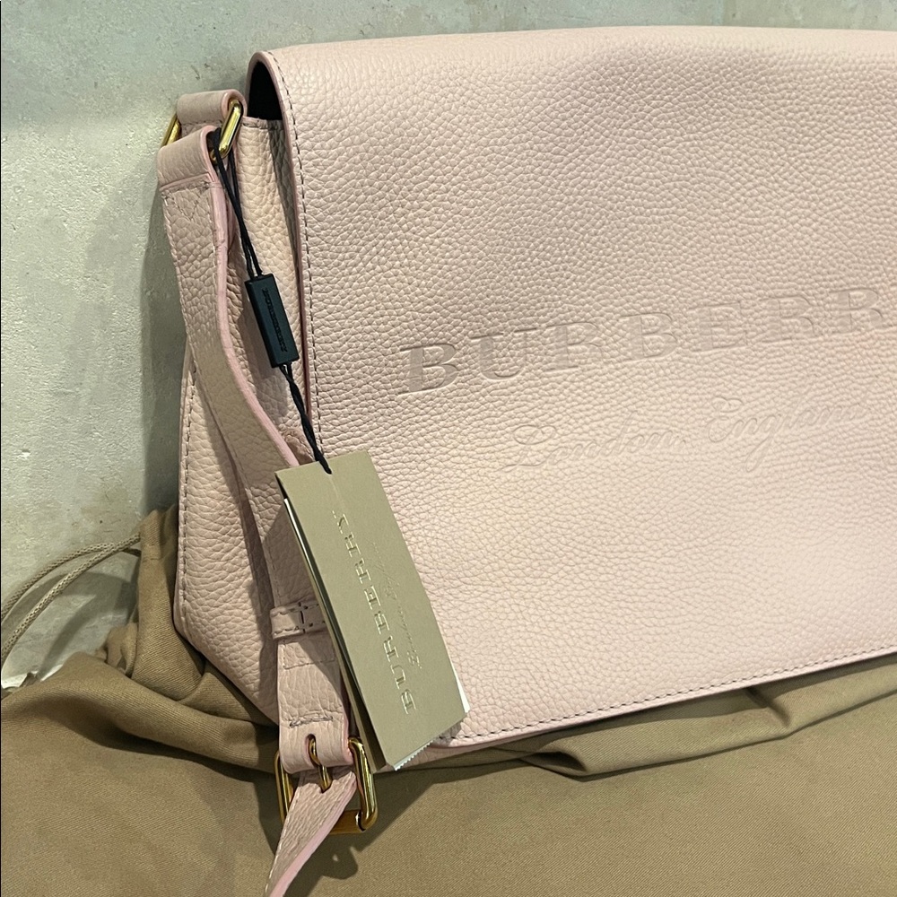 Burberry Burleigh Medium Leather Crossbody Bag Pale Ash Rose NWT - Picture 5 of 14